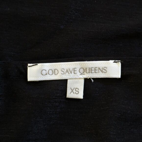 God Save Queens Kendall Black Sheer Mesh Mini Skirt XS High Slit See Thru - Picture 8 of 11